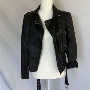 Black leather jacket women Zara
